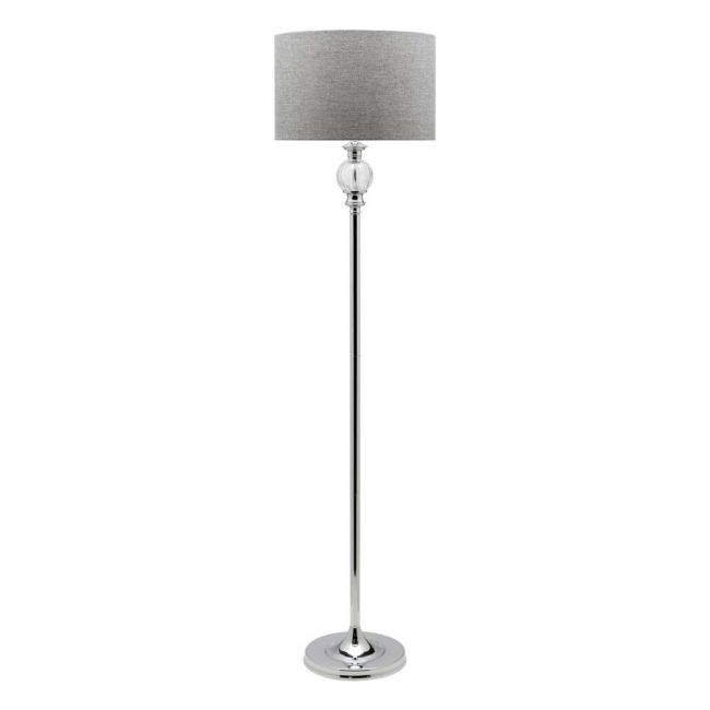 Cougar Lighting Beverly Floor Lamp Chrome with Grey Shade