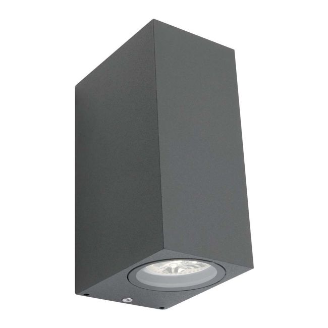 Cougar Lighting Brugge Exterior 2 Light LED Up Down Wall Light in Charcoal