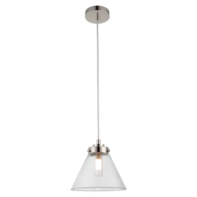 Cougar Lighting Matisse Glass Pendant Light in Polished Nickel MATI1PPN