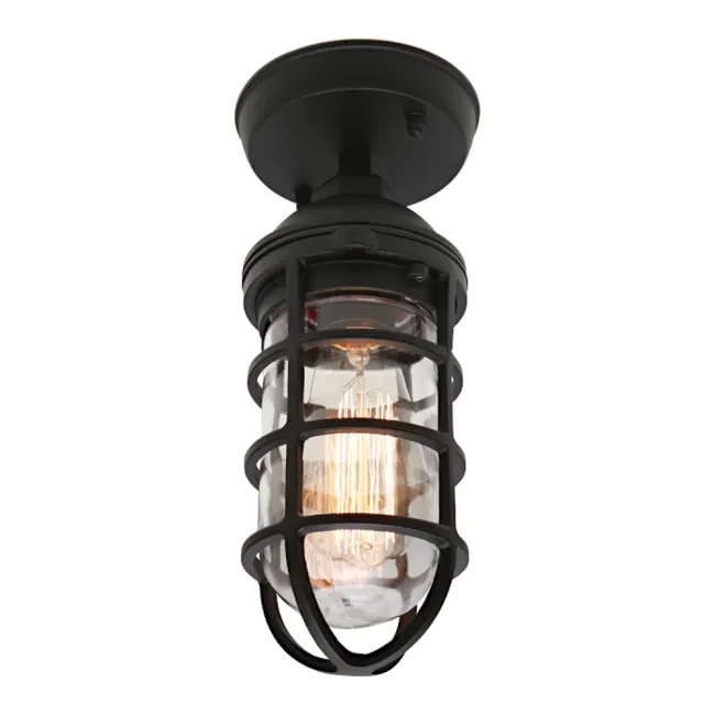 Cougar Lighting Newport Exterior Under Eave Light in Black NEWP1UBLK