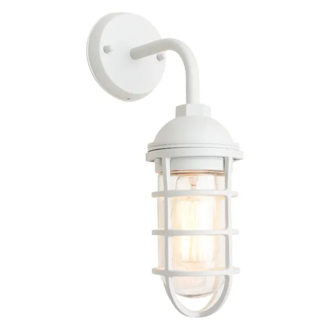Cougar Lighting Newport Exterior Wall Light in White NEWP1EWHT