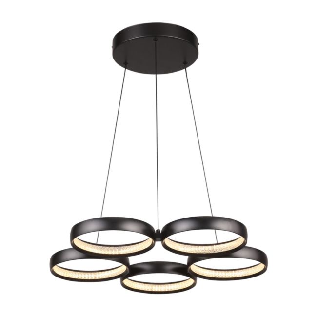 Cougar Lighting Olympus 5 Light Ring LED Pendant Light Black