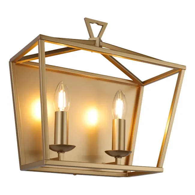 Cougar Lighting Perigan 2 Light Wall Light in Matt Gold PERI2WMG