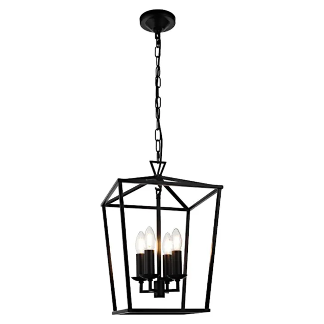 Cougar Lighting Perigan 4 Light Pendant Light in Black PERI4PBLK