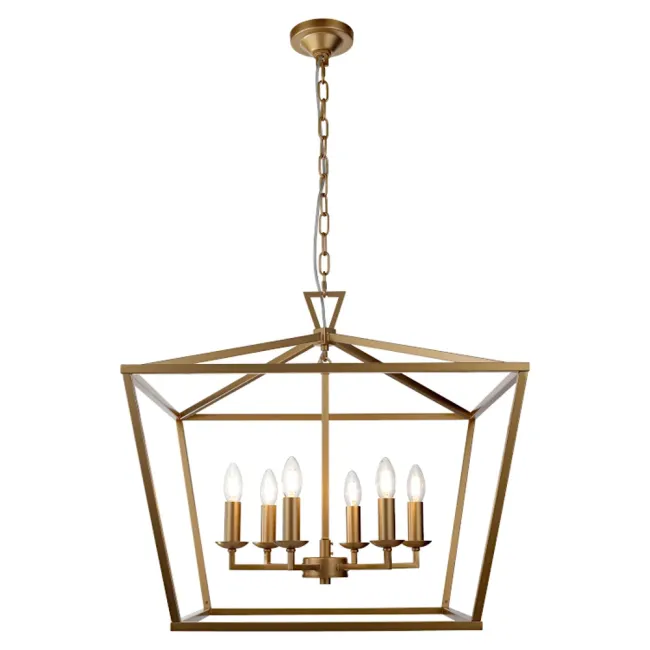 Cougar Lighting Perigan 6 Light Pendant Light in Matt Gold PERI6PMG