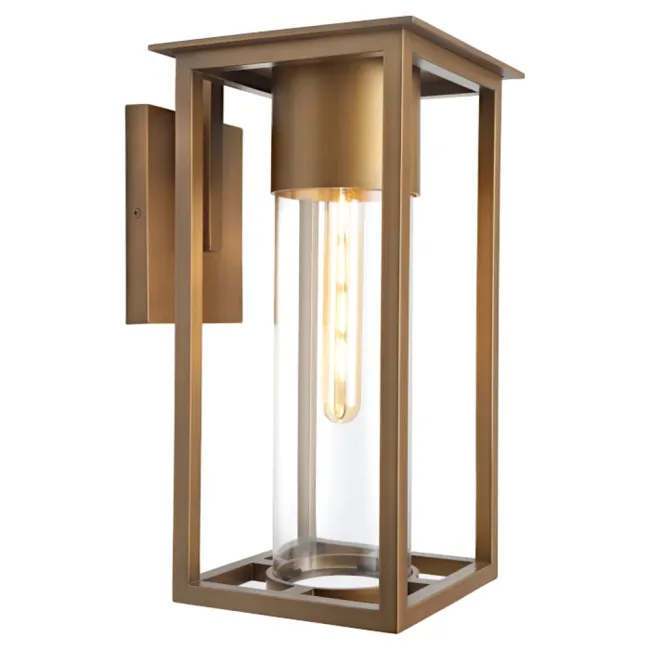 Cougar Lighting Ryde Exterior Wall Light in Aged Brass RYDE1EAGB