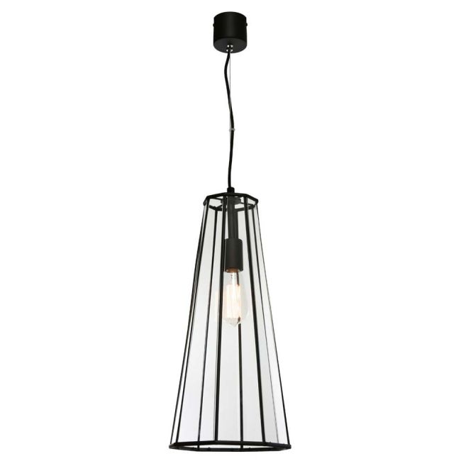 Cougar Lighting Zara Pendant Black with Clear Glass