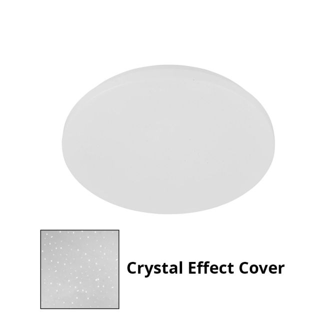 Diego by Eglo Tricolour 18W LED Oyster Light in White with Crystal Effect