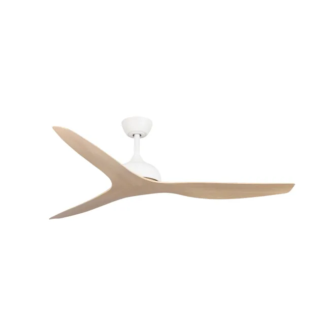 Eco Style DC 60" Ceiling Fan in White with Beechwood by Fanco F4020-121