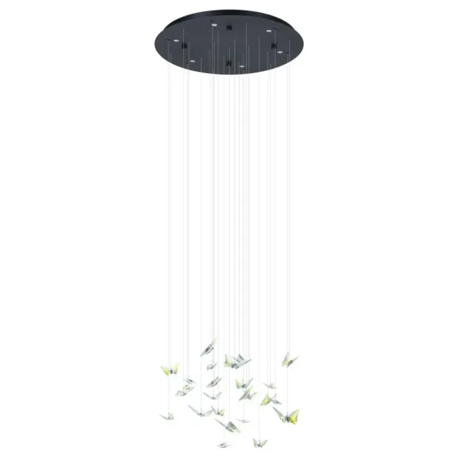 Eglo Adrados 6 Light Round Pendant Light in Black 390435