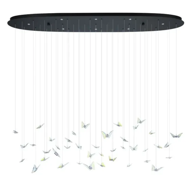 Eglo Adrados 8 Light Oval Pendant Light in Black 390436