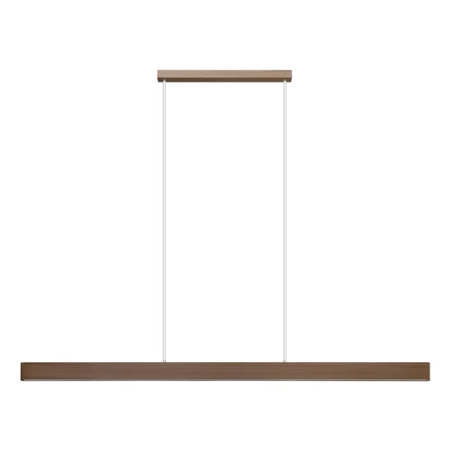 Eglo Climene 3 LED 1800mm Linear Pendant Light in Walnut 206476