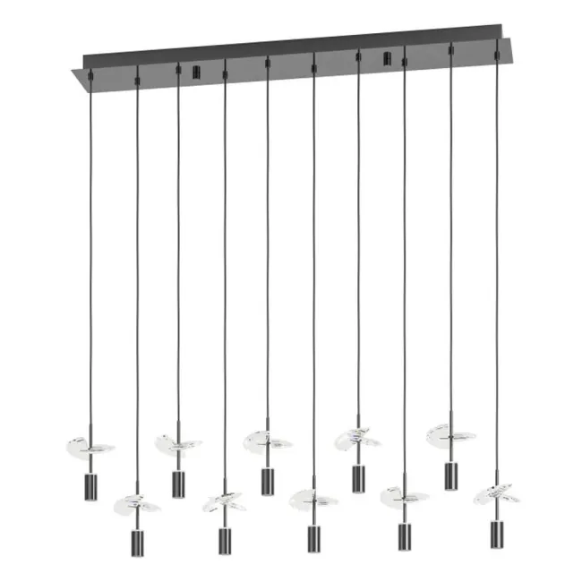 Eglo Comareira 10 Light Bar Pendant Light in Nickel Nero 390494