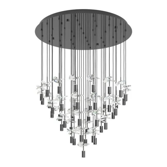 Eglo Comareira 43 Light Pendant Light in Nickel Nero 390493