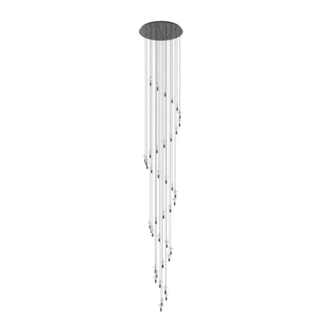 Eglo Comareira 43 Light Swirl Pendant Light in Nickel Nero 390492