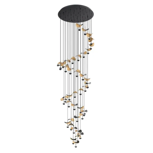 Eglo Dracera 40 Light Pendant Light in Black & Gold 390437