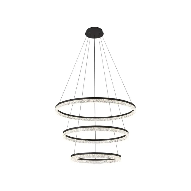Eglo Florencia LED 3 Ring Pendant in Black 207907