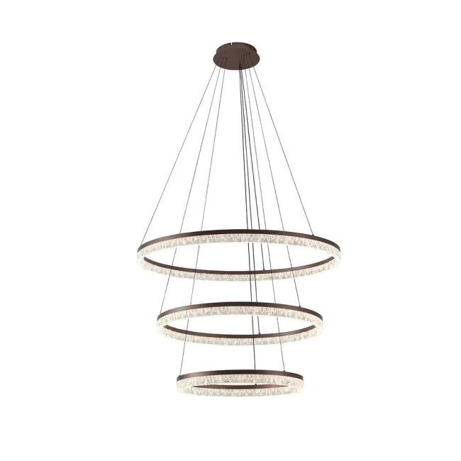 Eglo Florencia LED 3 Ring Pendant in Coffee Bronze 207908