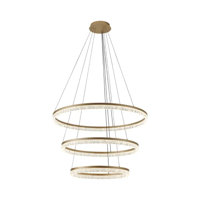 Eglo Florencia LED 3 Ring Pendant in Matt Gold 207909