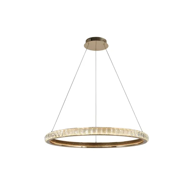 Eglo Kathleen LED 1 Ring Pendant in French Gold & Crystal 207929