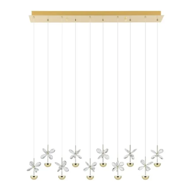 Eglo Pianopoli 3 10 Light Bar Pendant Light in Brass 390314