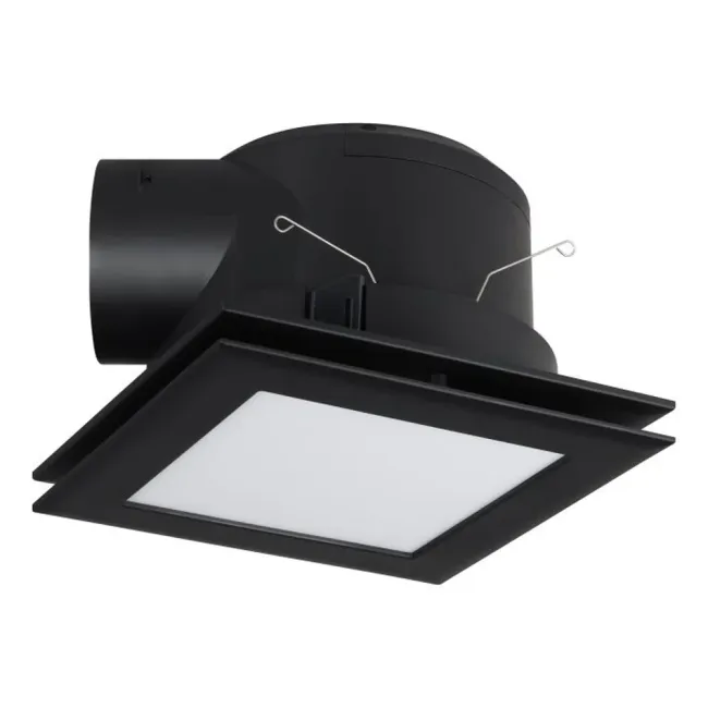 Eglo Samba Square LED Light & Exhaust Fan in Black