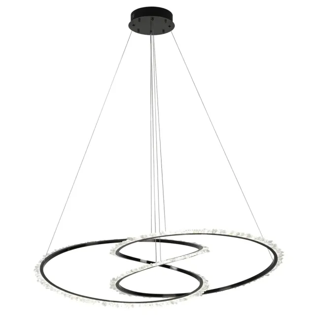 Eglo Scarlett LED Double Ring Pendant in Brushed Black