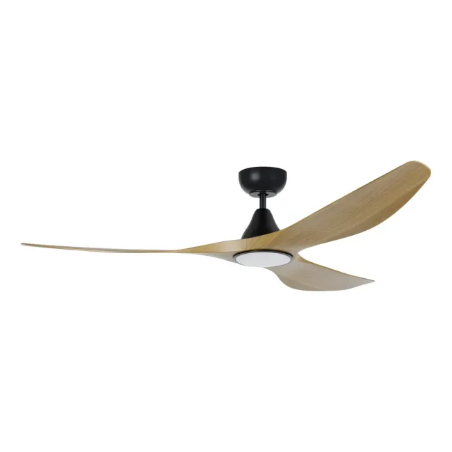 Eglo Surf 72" DC Ceiling Fan and LED Light in Black & Burmese Teak 20789517