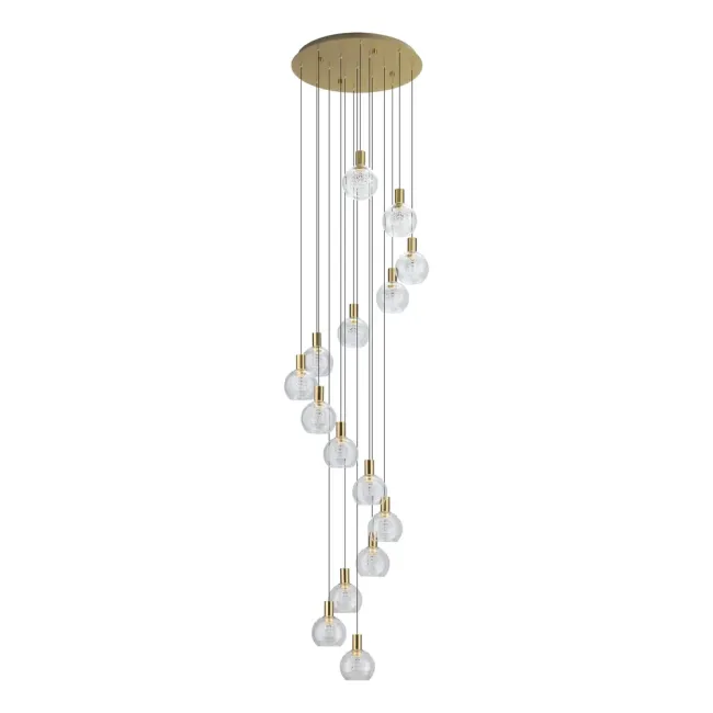 Eglo Terque 15 Light Pendant Light in Brushed Brass 206678