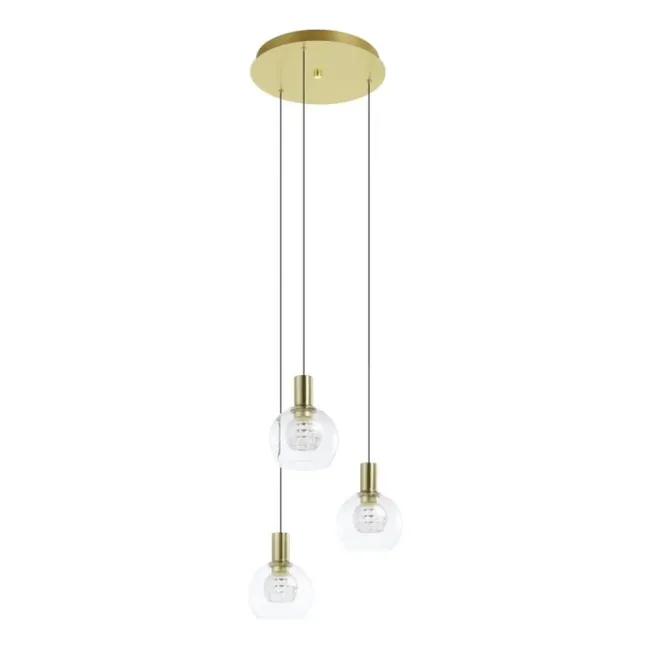Eglo Terque 3 Light Pendant Light in Brushed Brass 207167