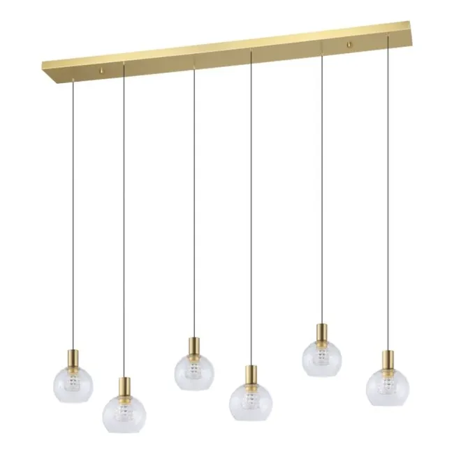 Eglo Terque 6 Light Bar Pendant Light in Brushed Brass 206681