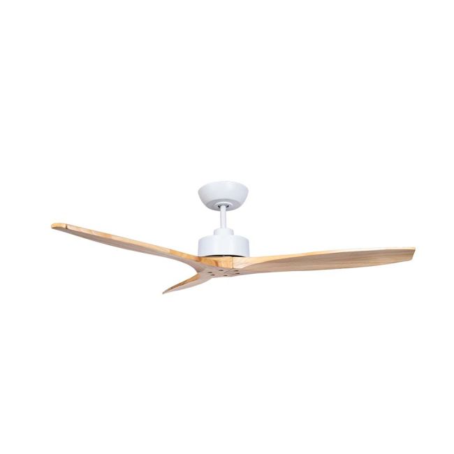 Fanco Wynd 54" DC Timber Ceiling Fan with Remote Control White with Natural Blades CFFCWY24WHN