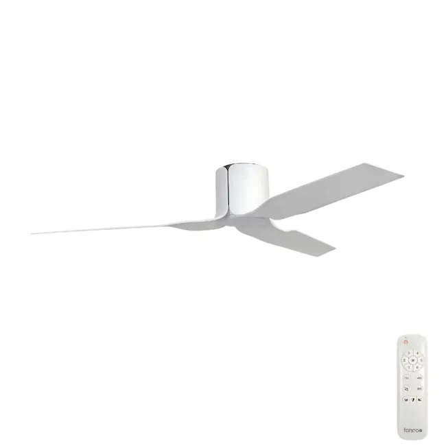 Flow White DC 52" Ceiling Fan & LED Light by Fanco KF0151-202A