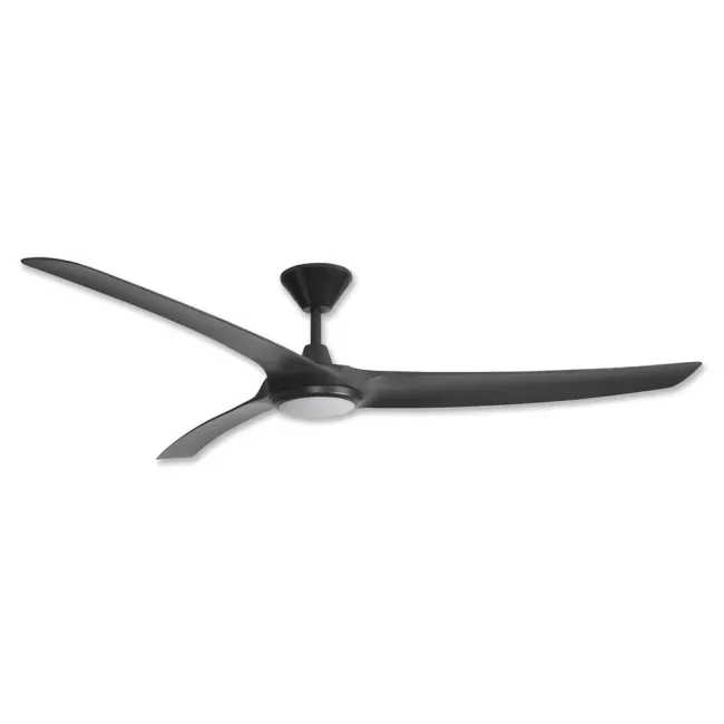 Hunter Pacific Aqua 3 70" IP66 DC Ceiling Fan and LED Light in Black AIPL117