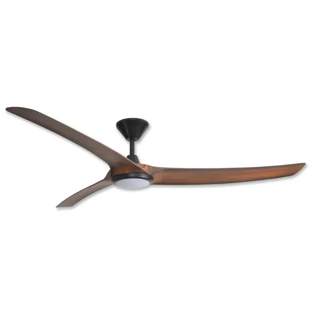 Hunter Pacific Aqua 3 70" IP66 DC Ceiling Fan and LED Light in Black & Koa Blades AIPL118