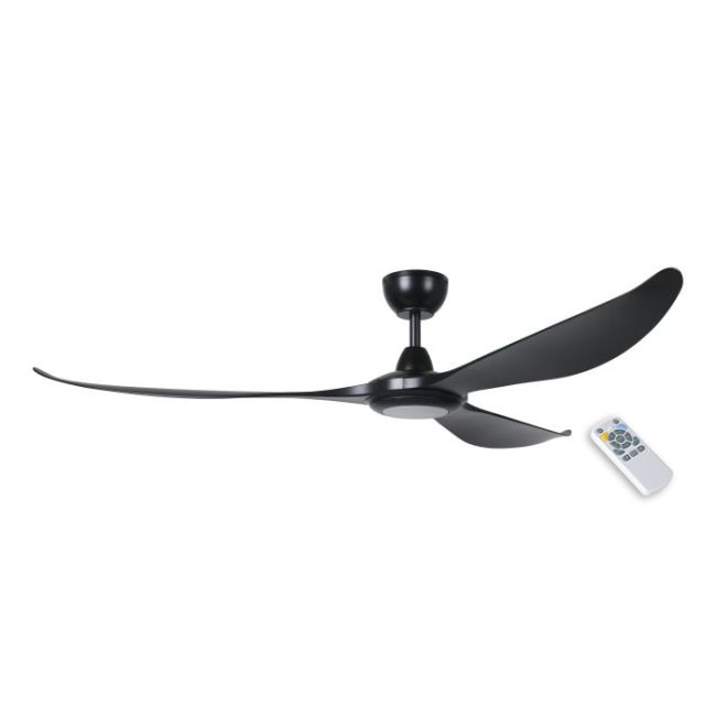 Kurrawa IP55 DC 72" Black Ceiling Fan & LED Light by Eglo 20619102