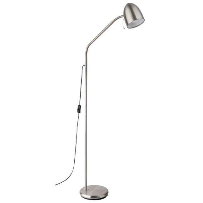 Lara Satin Nickel E27 Floor Lamp by Eglo