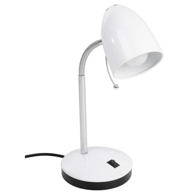 Lara White E27 Table Lamp with Charger by Eglo