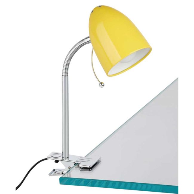 Lara Yellow E27 Clamp Lamp by Eglo