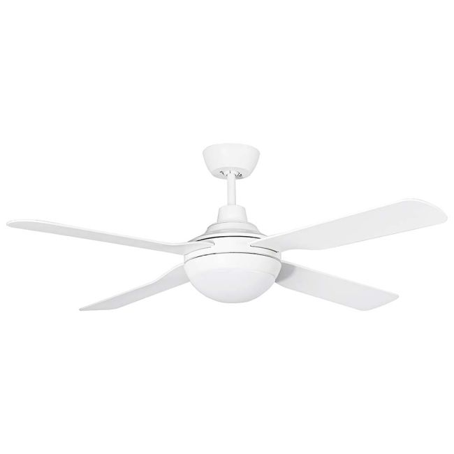 Martec Discovery 48" AC 4 ABS Blade Ceiling Fan with Dimmable 15W Tricolour LED Light White Satin MDF1243W
