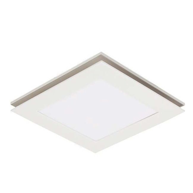Martec Flow Square 250mm Exhaust Fan with 12W Tricolour LED Light White