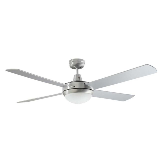 Martec Lifestyle 52" AC 4 Blade Ceiling Fan with 24W Tricolour LED Light Brushed Aluminium DLS1343B