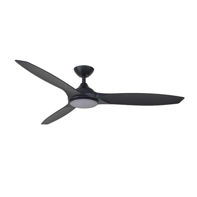 Newport 56" DC Martec Ceiling Fan with LED Light in Matt Black MNF1433MMR