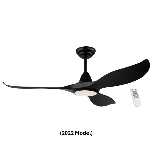 Noosa DC 52" Eglo Ceiling Fan & LED Light Matt Black (2022 Model)