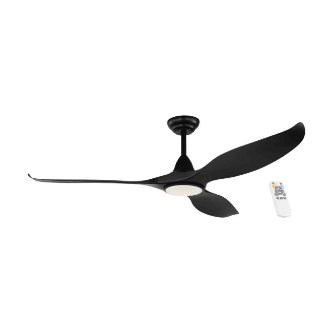 Noosa DC 60" Eglo Ceiling Fan & LED Light Matt Black 202972