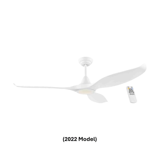 Noosa DC 60" Eglo Ceiling Fan & LED Light Matt White (2022 Model)