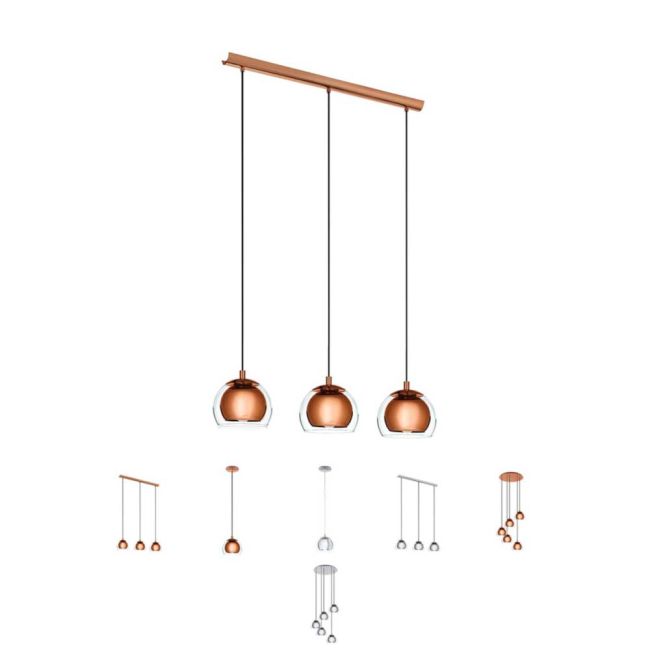 Rocamar E27 Glass Pendant Light by Eglo