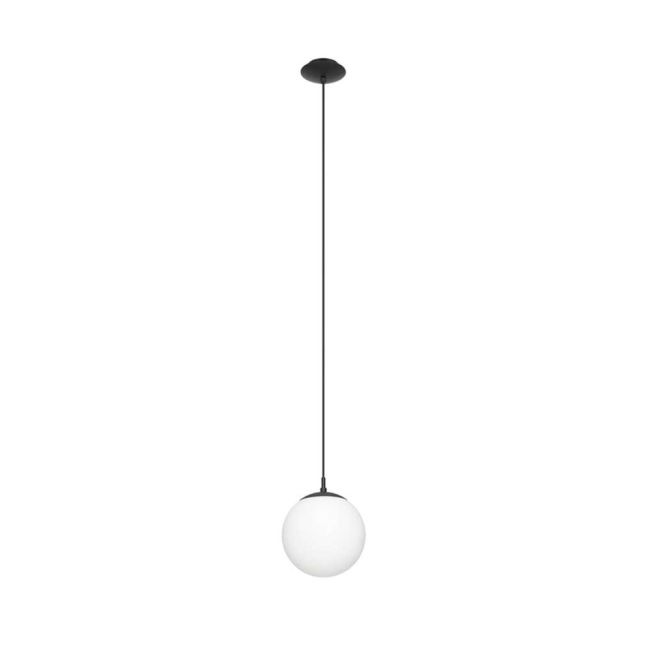 Rondo E27 Black and Opal Glass Extra Small 200mm Pendant Light by Eglo