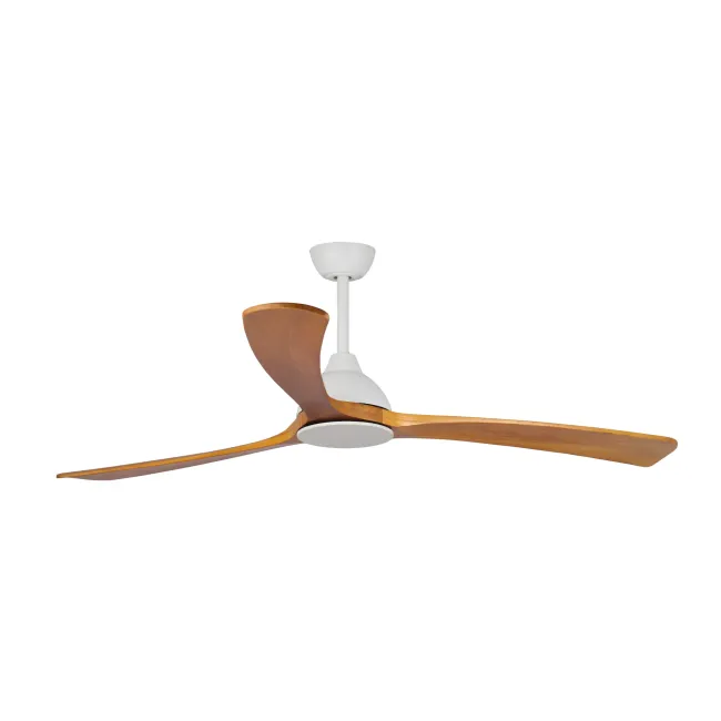 Sanctuary 70" DC Ceiling Fan in White with Teak by Fanco KF6010-118