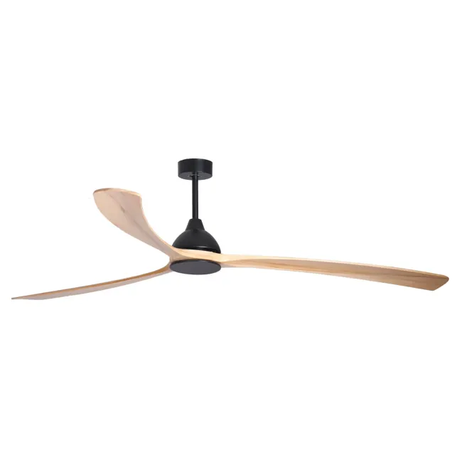Sanctuary 92" DC Ceiling Fan in Matt Black with Natural by Fanco KF6030-219